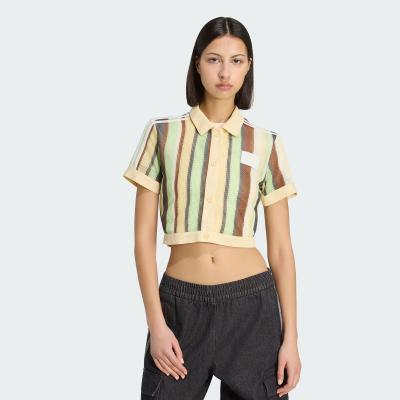 短款条纹Polo衫