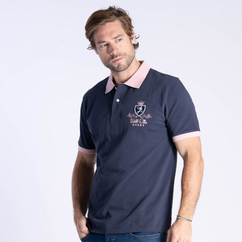Webb Ellis 橄榄球传奇海军蓝 Polo 衫（大码 S-4XL）