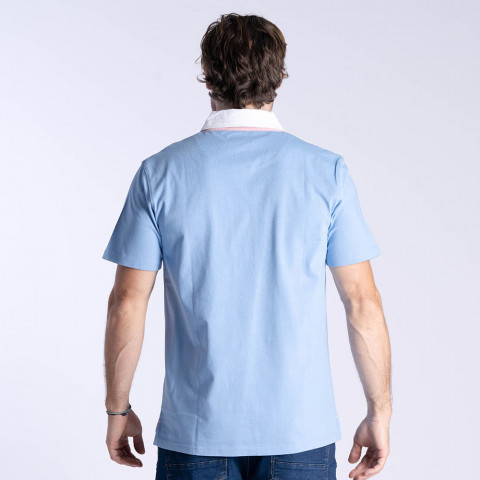 Webb Ellis 拼色 Polo 衫（天蓝、白、粉，大码 S-4XL）