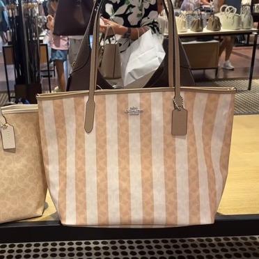 COACH CBI03 城市托特包 Signature印花条纹