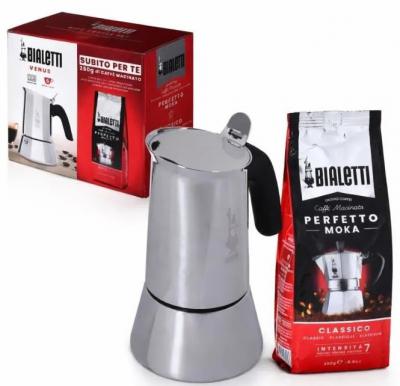 Bialetti 银色摩卡壶   赠 250g 经典咖啡