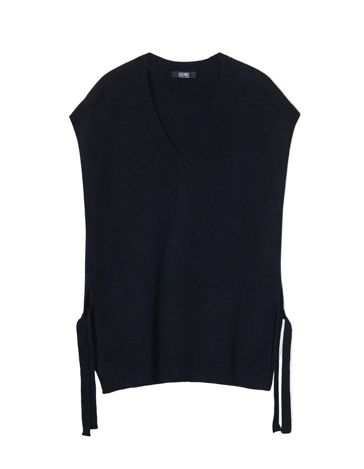 Cashmere V领羊绒孕妇上衣 黑色