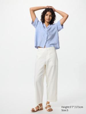 UNIQLO 女士锥形亚麻棉裤