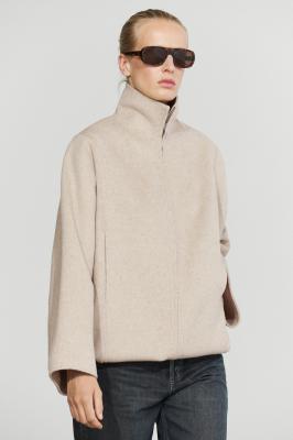 Massimo Dutti 羊毛混纺飞行员夹克 米色