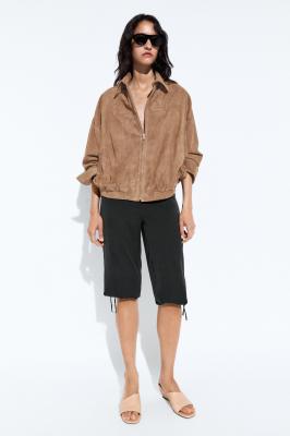 Massimo Dutti 山羊麂皮飞行员夹克 鼹鼠灰