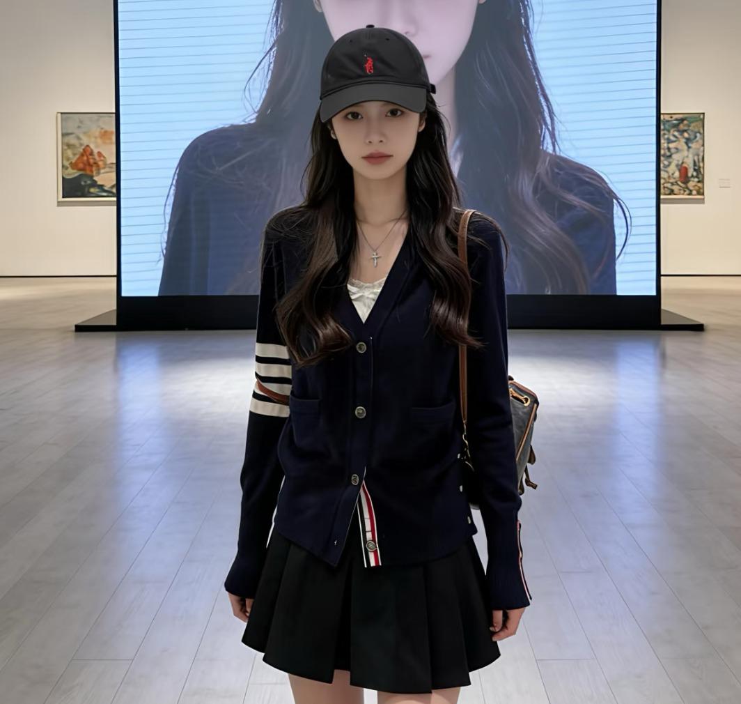 Milano V领开衫 美利奴羊毛 4道杠