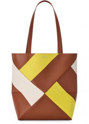LOEWE Puzzle Fold 中号托特包 米色