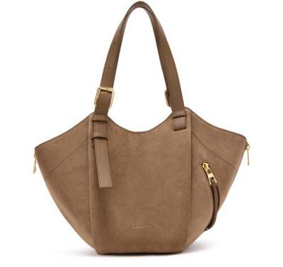 LOEWE 中号麂皮 Hammock Flip 包 绿色