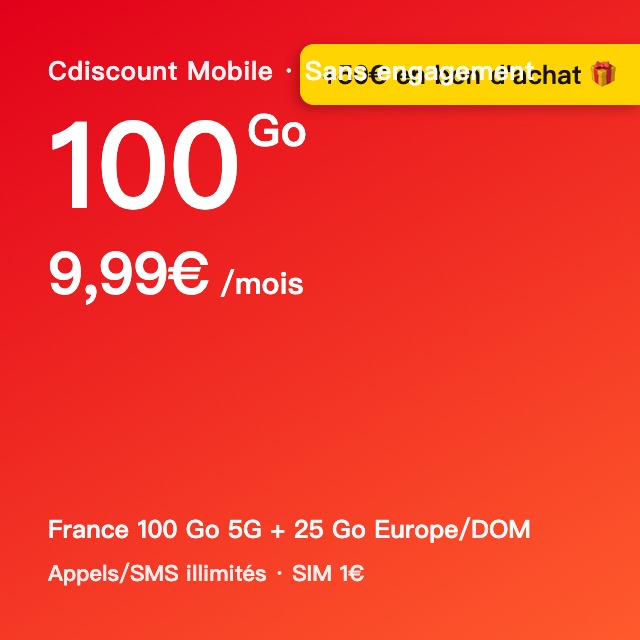 Cdiscount Mobile 100Go 无合约套餐