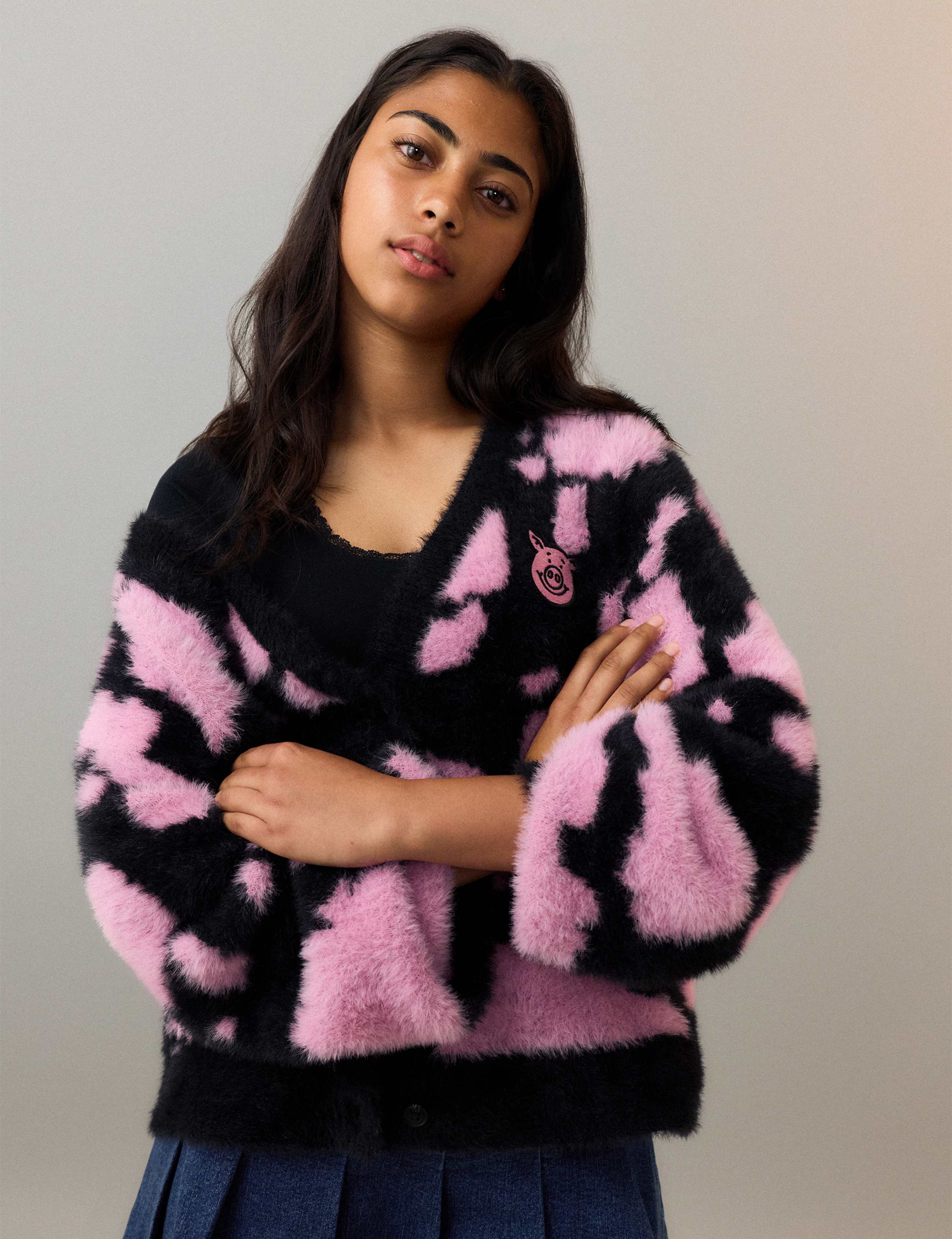Percy Pig™ Intarsia Badge Cardigan