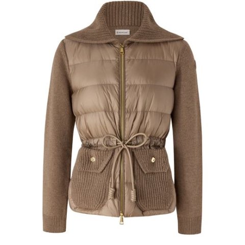 Moncler 双材质拉链夹克 米色