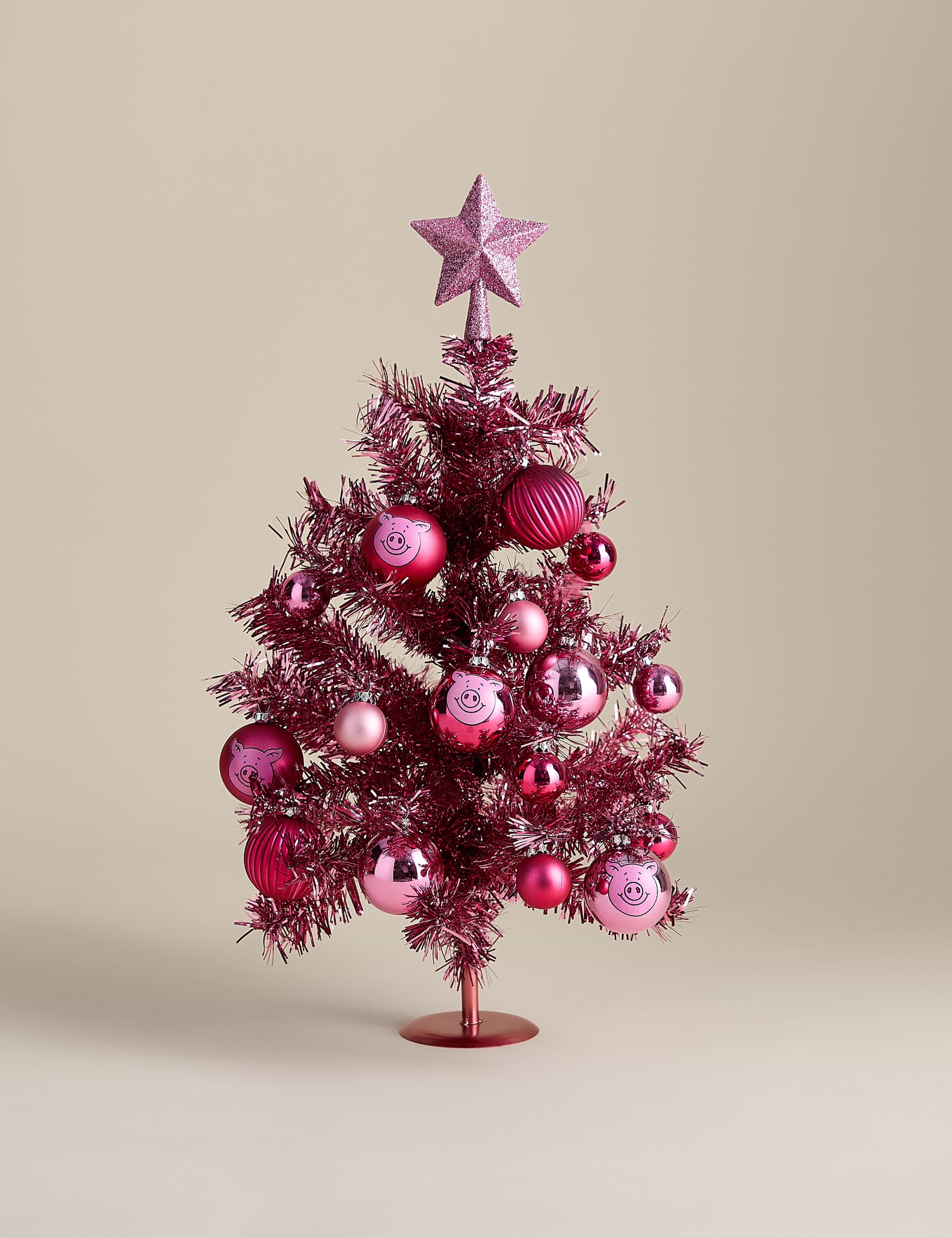 Percy Pig™ 1.5ft Tinsel Christmas Tree