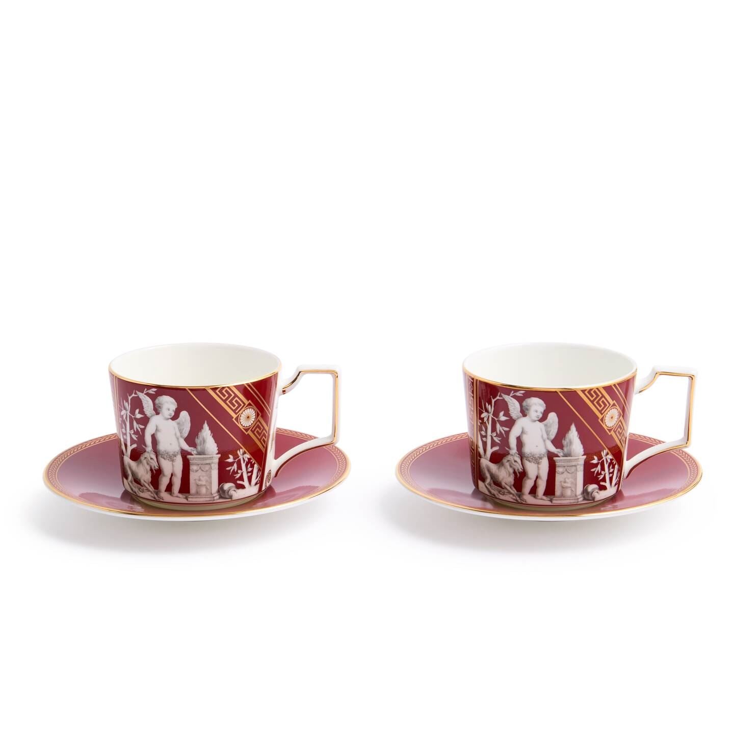 Wedgwood Renaissance 红调茶杯碟套装(2套)