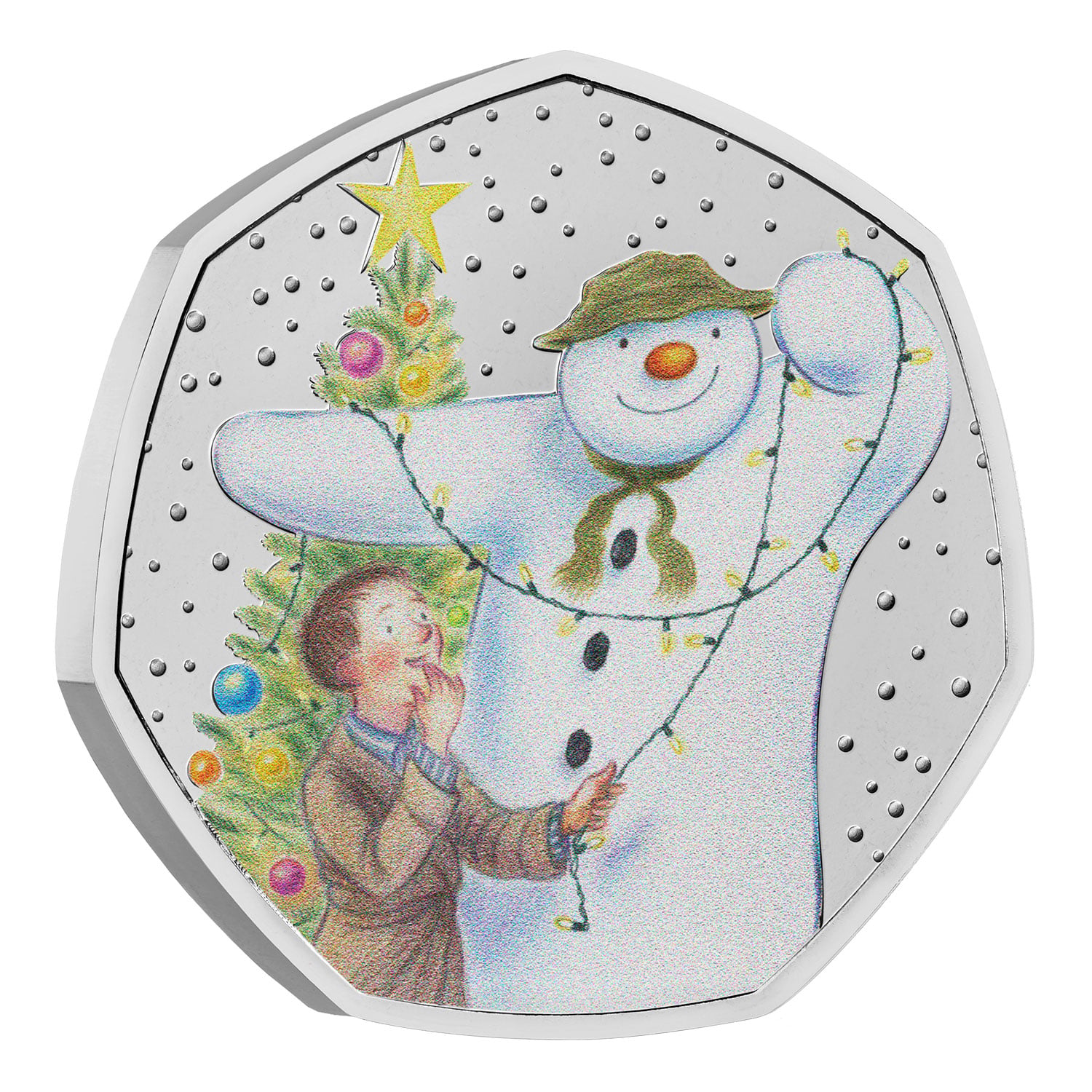 雪人叔叔2025年英国50p彩色纪念币