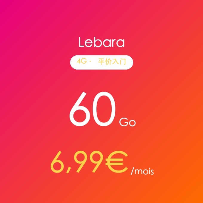 Lebara 60Go 无合约套餐