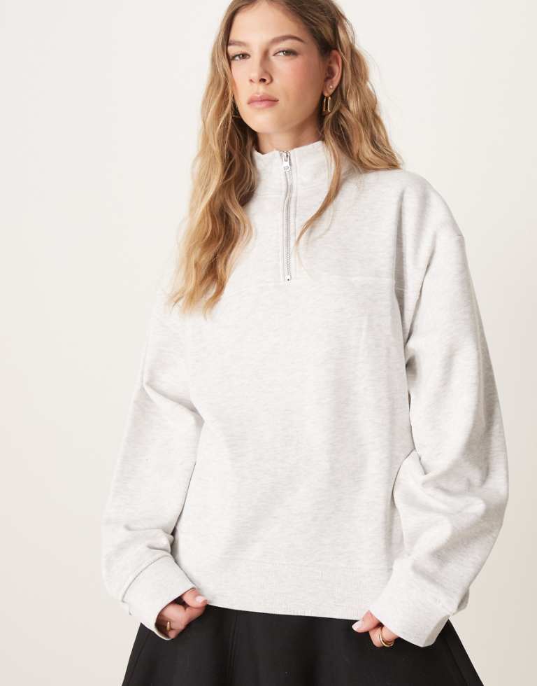 ASOS DESIGN 立领半拉链卫衣