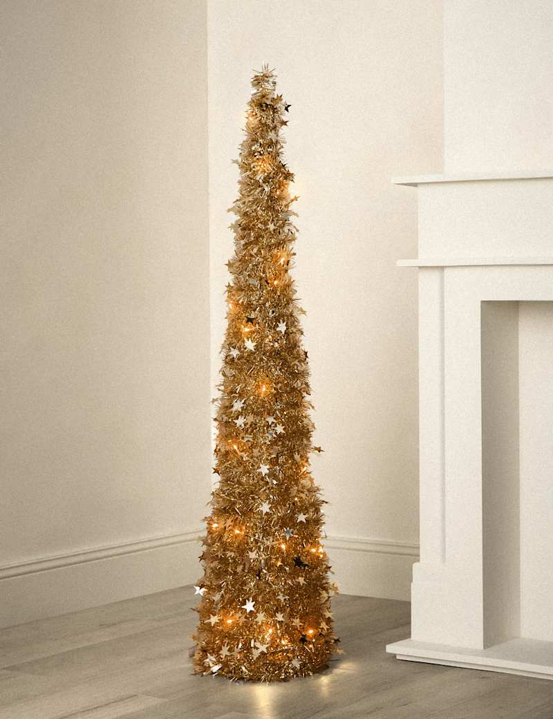 5ft 快开 Tinsel 预装灯圣诞树