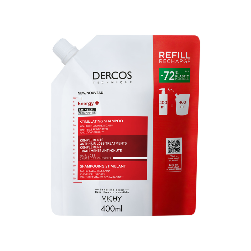 薇姿 Dercos 红标防脱强韧洗发水 补充装 400ml