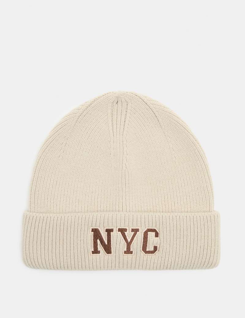 刺绣 NYC 毛线帽