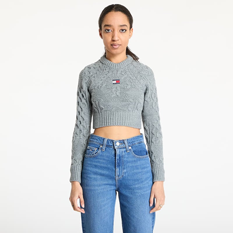 Tommy Jeans Badge Star Cable Sweater 灰