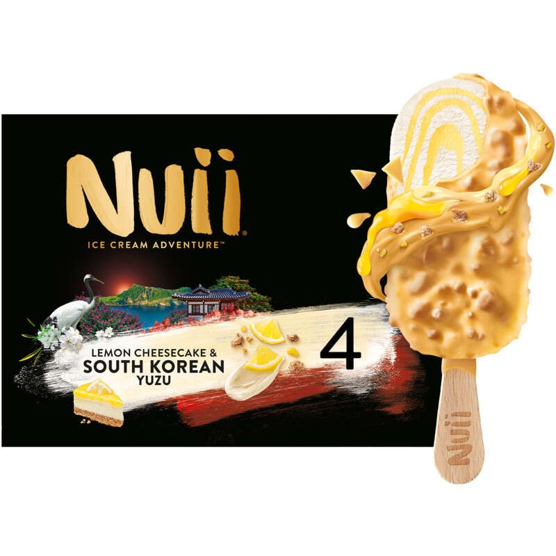 NUII柠檬芝士柚子脆皮雪糕棒 x4
