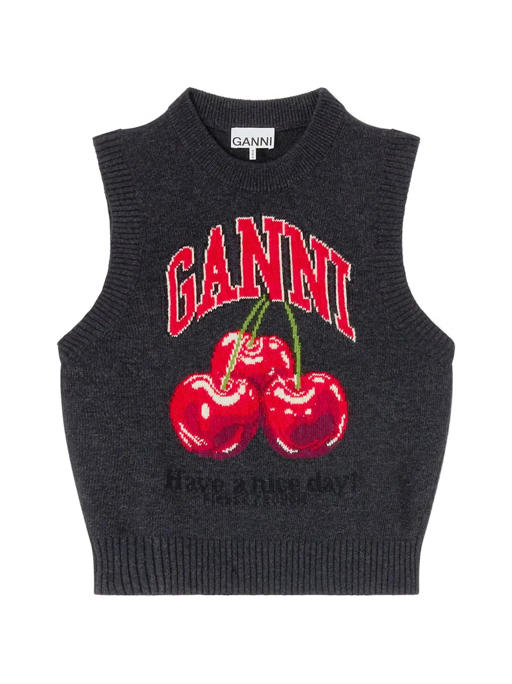 GANNI 樱桃刺绣上衣