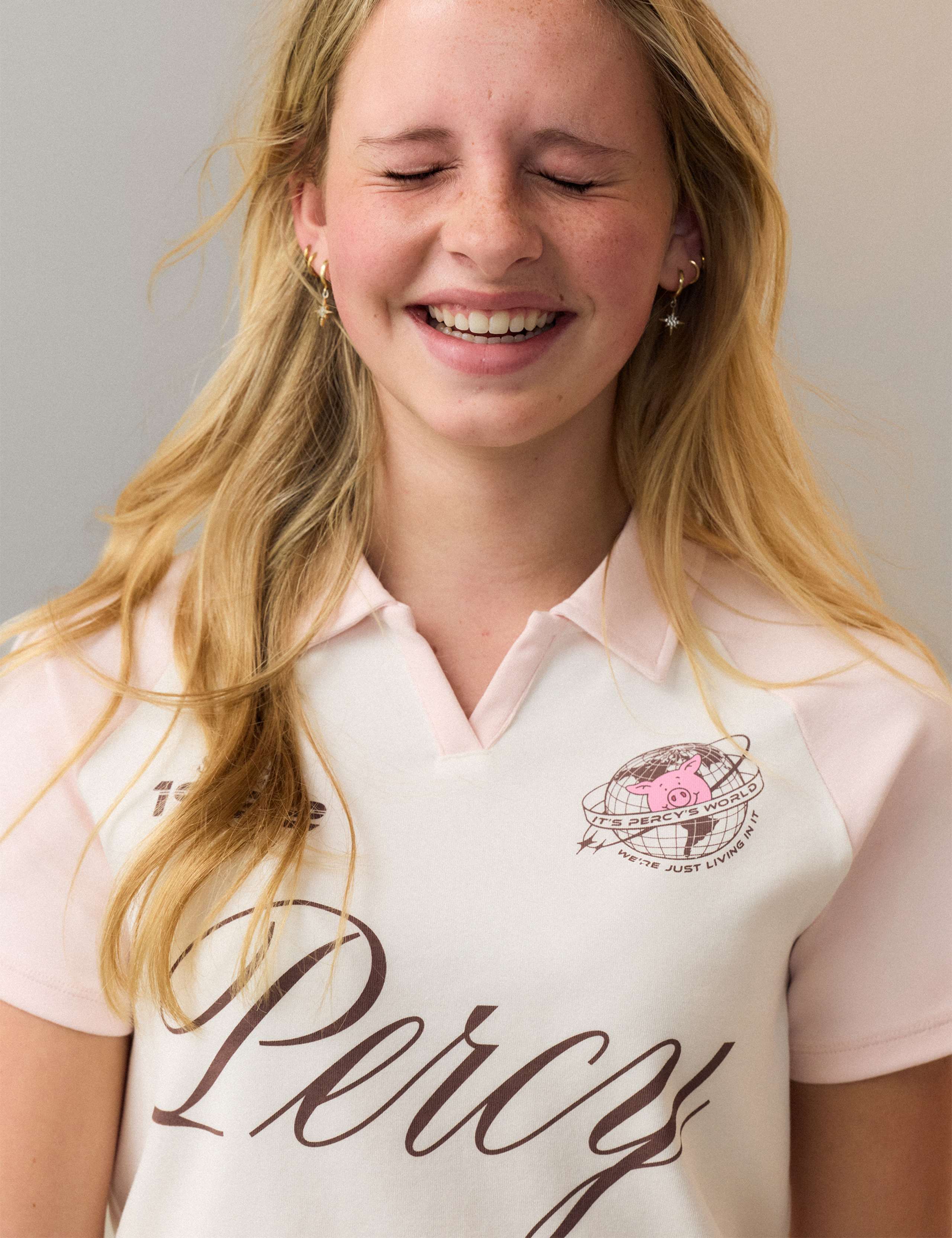 Percy Pig™ Cropped Rugby Top