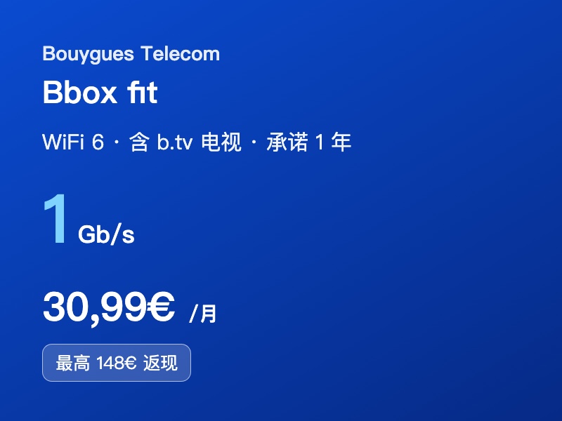 Bouygues Bbox fit 光纤套餐