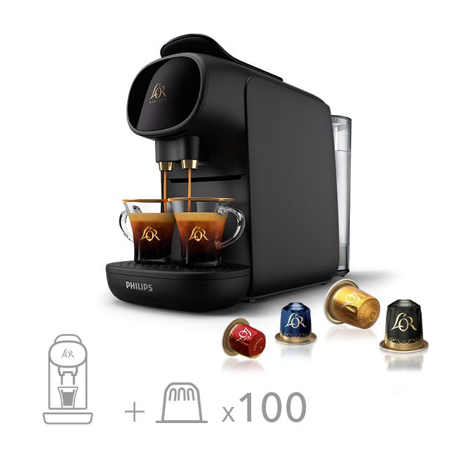 L'OR BARISTA Sublime 胶囊咖啡机(钢琴黑)+100颗胶囊