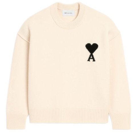 Ami Paris Ami De Coeur 圆领毛衣 米白色