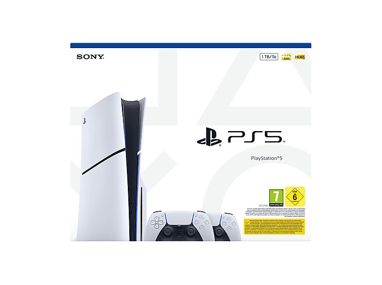 索尼 PS5 Slim 光驱版 + 双 DualSense 手柄套装