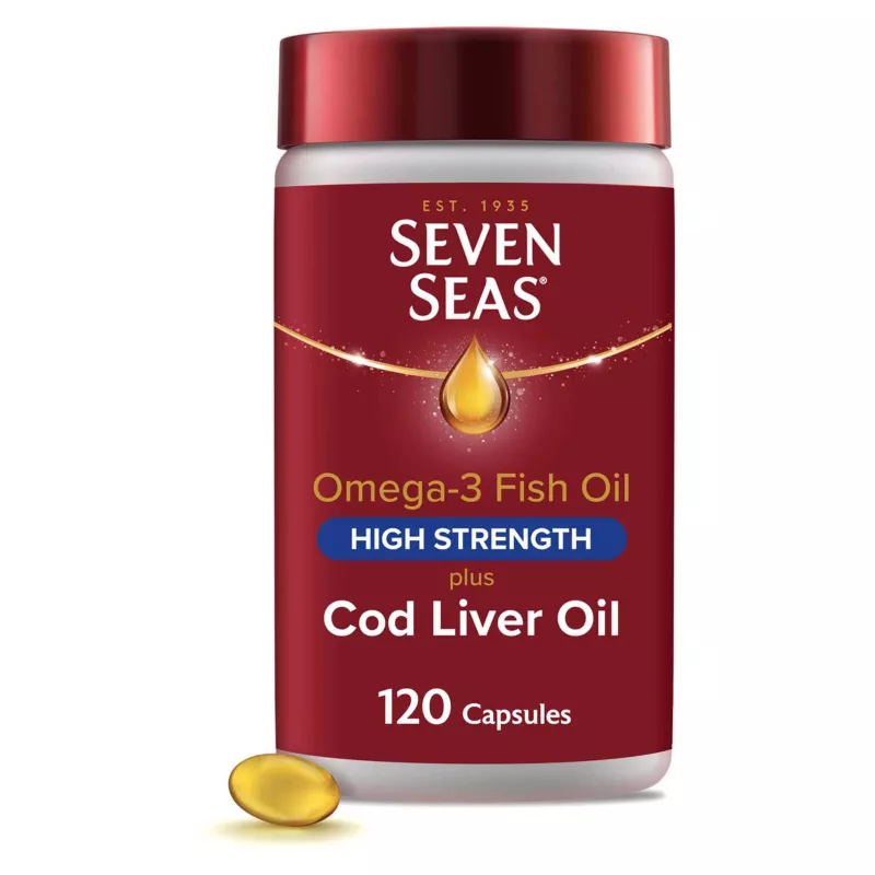 高浓度 Omega-3 鱼油+鱼肝油+维生素D 120粒
