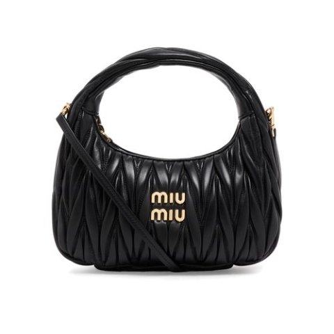 Miu Miu Wander 绗缝纳帕皮革流浪包 黑色