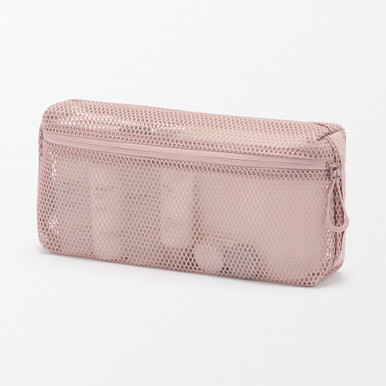 MUJI 涤纶网眼旅行拉链袋 中号