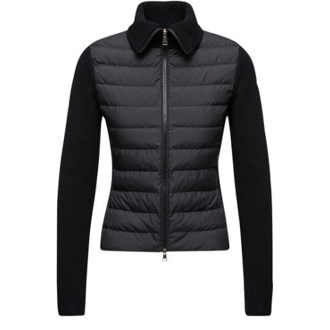 Moncler 双材质拉链夹克 黑色