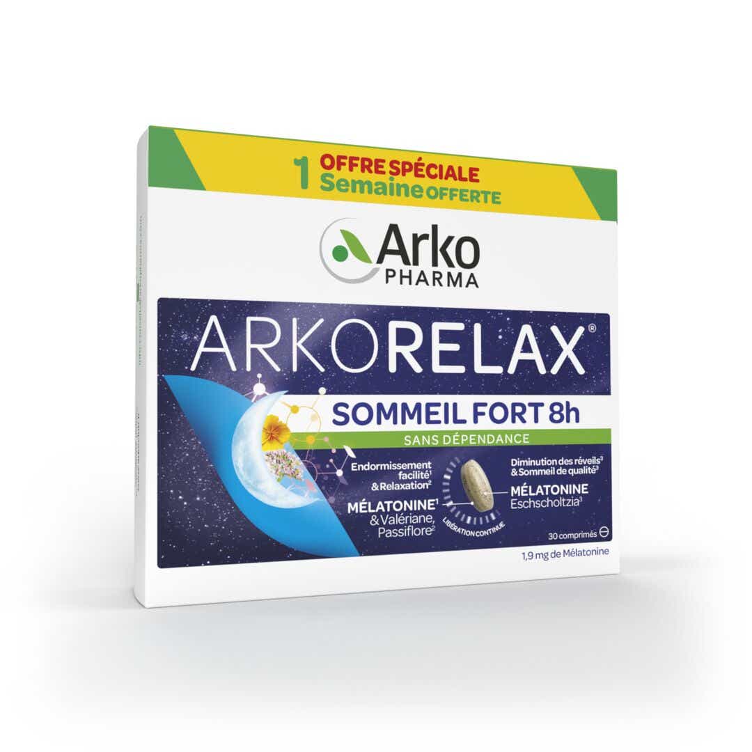 Arkorelax Sommeil Fort 8H 褪黑素助眠片30粒