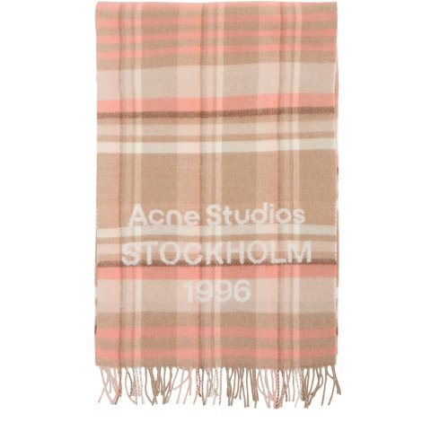 Acne Studios Check Logo 羊毛围巾