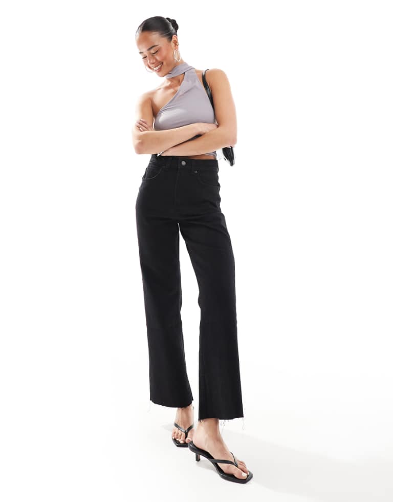 ASOS DESIGN 修身罗纹短款上衣
