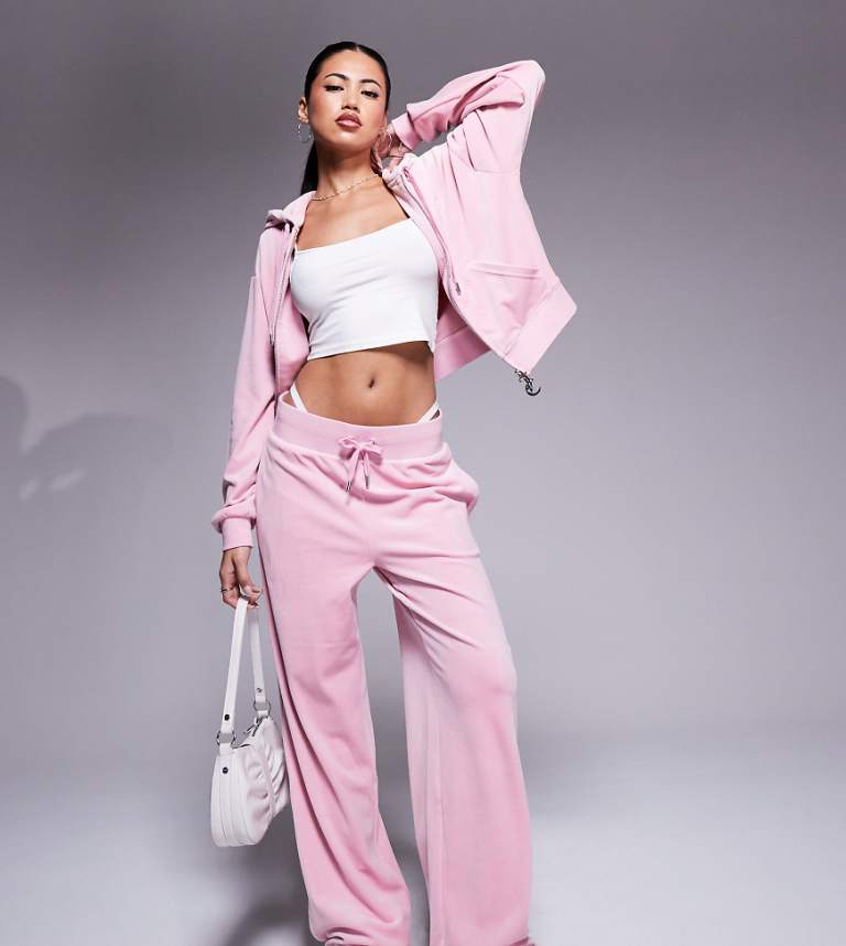 Juicy Couture 天鹅绒阔腿运动裤