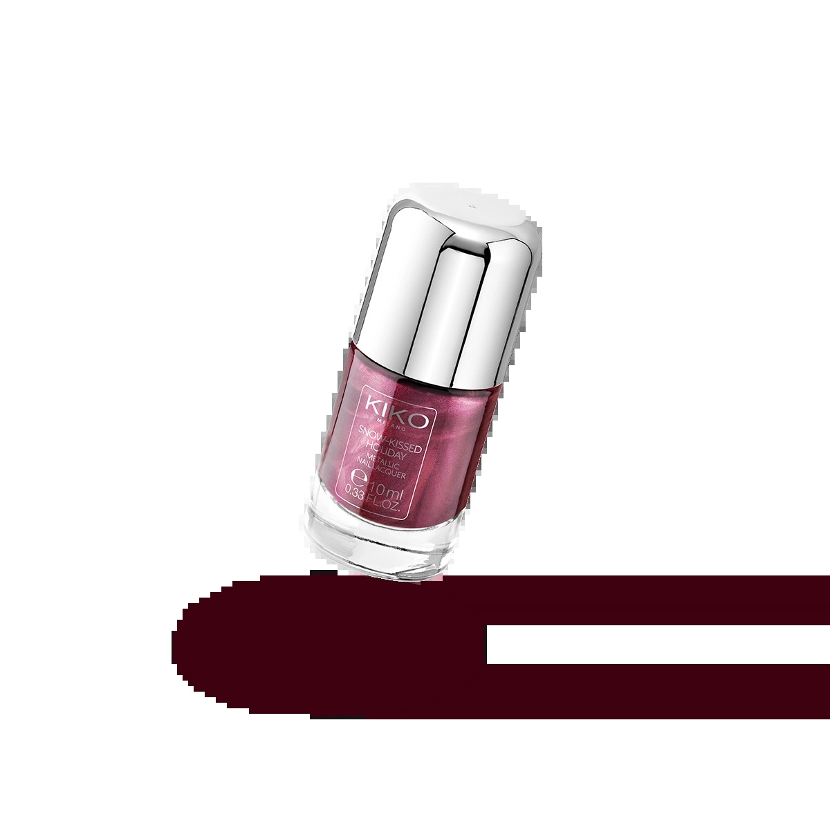 Snow-Kissed Holiday Metallic & Glitter Nail Lacquer 01 Cozy Crimson