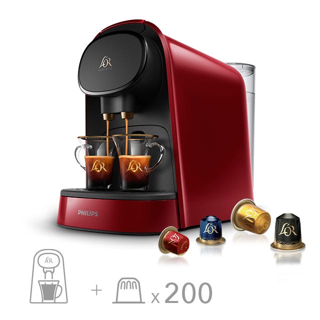 L'OR BARISTA Original 胶囊咖啡机(胭脂红)+200颗胶囊