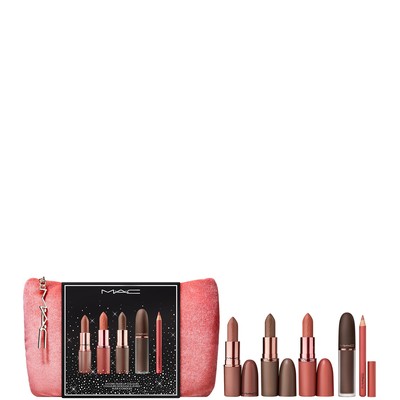 MAC Celebrity Nudes唇妆5件礼盒（3.5g×3＋唇颊慕斯5ml＋唇线笔0.6g＋化妆包）