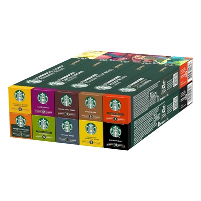 星巴克 Starbucks by Nespresso 咖啡胶囊混合装 10种×10粒 共100粒
