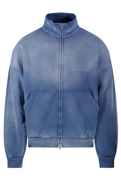 Distressed High Neck Jacket
