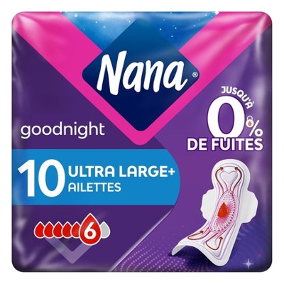 Nana Goodnight夜用超长卫生巾10片带护翼