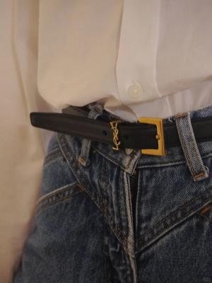 Saint Laurent Cassandre 细皮带