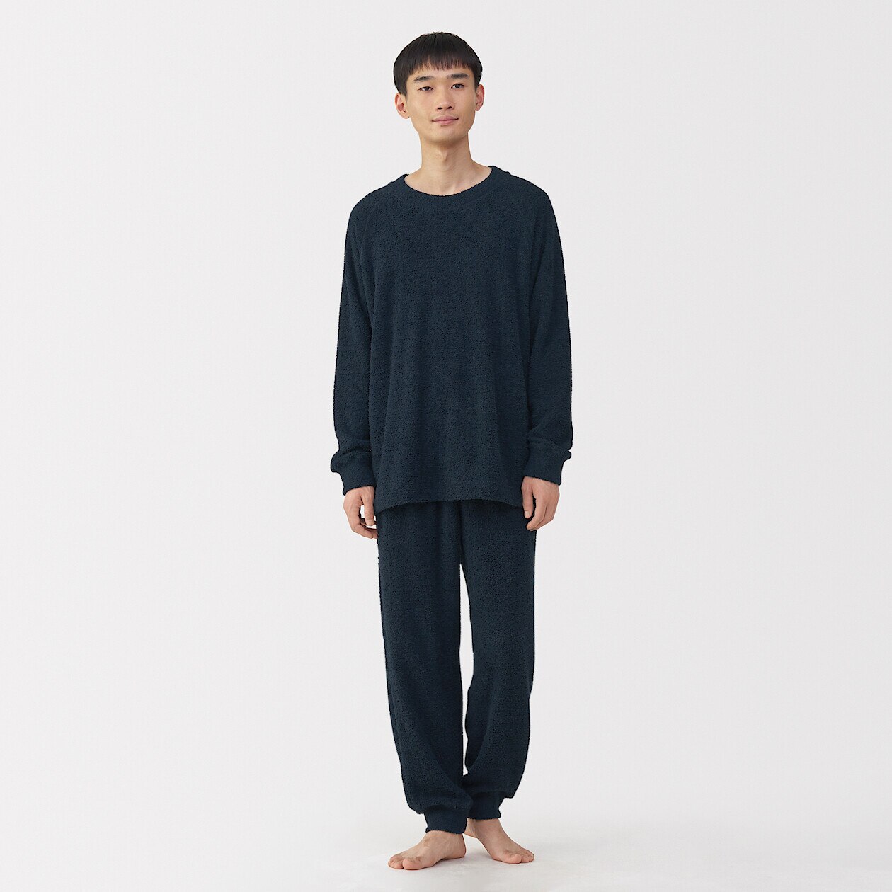 男士长袖绒面休闲套装