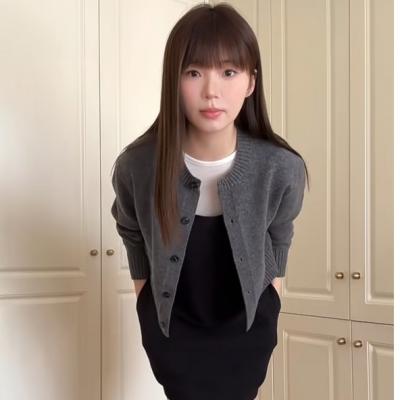美丽诺羊毛开衫 灰色