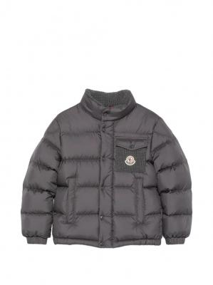 Moncler Enfant Jarek 针织拼接羽绒大衣 灰色