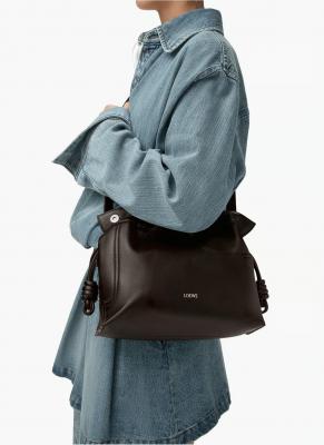 Flamenco 亮面小牛皮单肩包 中号